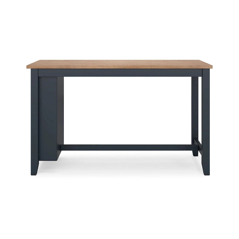 Table de salle à manger hauteur comptoir, 152 cm, en bois de manguier bleu-brun foncé