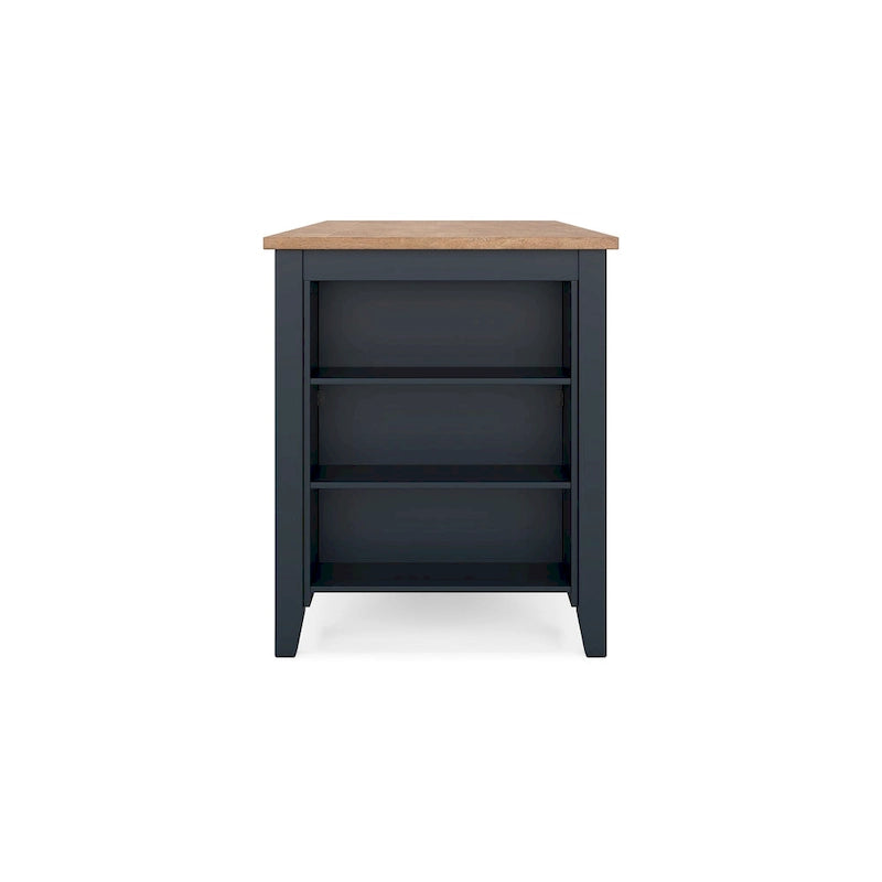 Table de salle à manger hauteur comptoir, 152 cm, en bois de manguier bleu-brun foncé