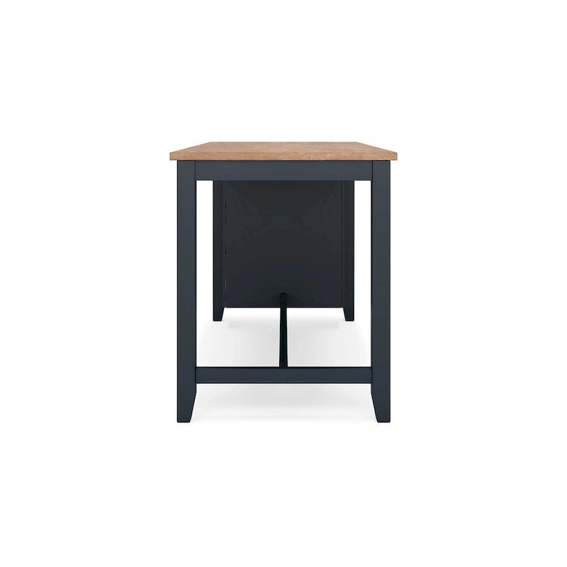 Table de salle à manger hauteur comptoir, 152 cm, en bois de manguier bleu-brun foncé