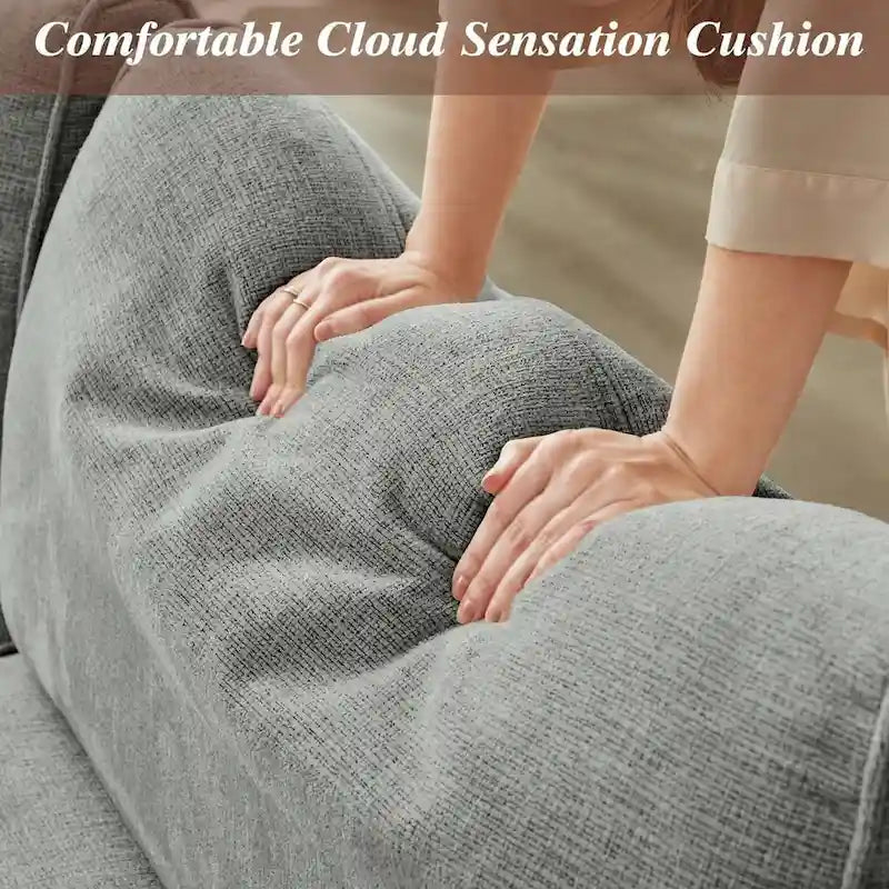 Canapé causeuse en lin chenille moderne de 80 po pour salon
