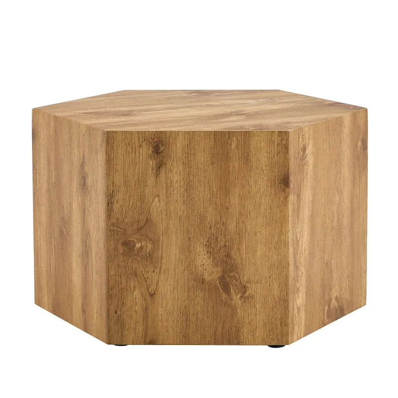 Table basse hexagonale, table basse texturée avec tapis de pied antidérapant, table d'appoint de salon pour petit espace