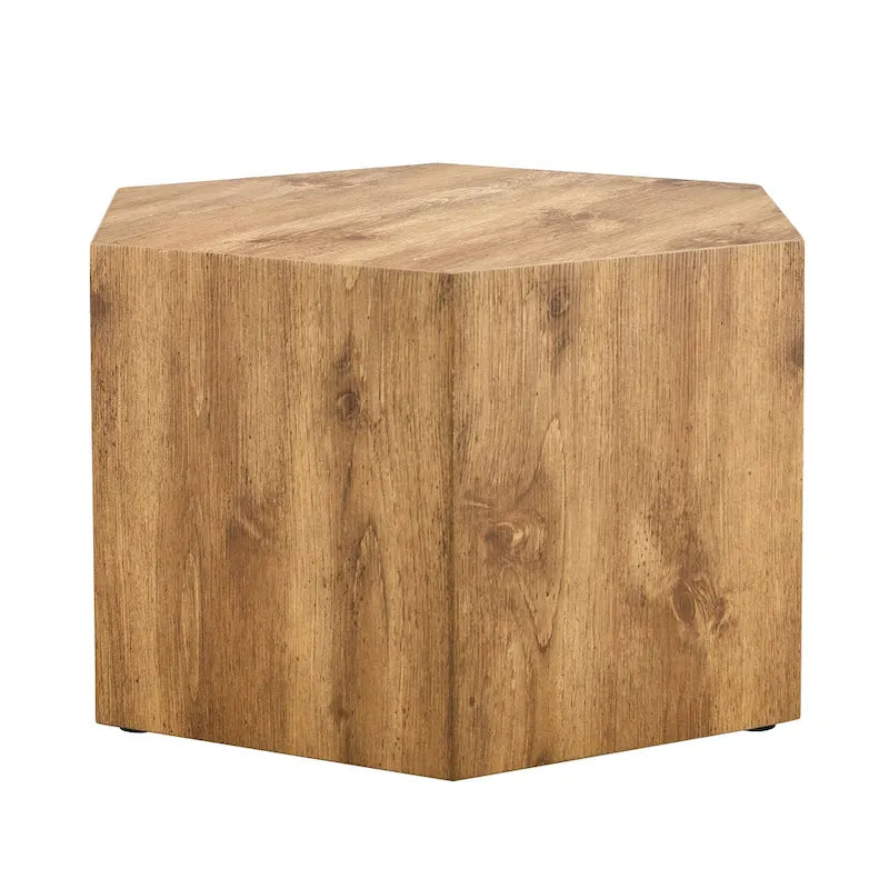 Table basse hexagonale, table basse texturée avec tapis de pied antidérapant, table d'appoint de salon pour petit espace