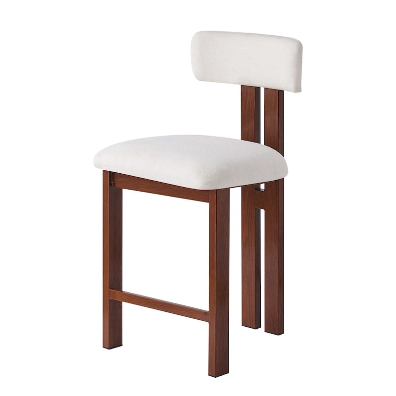 Tabourets de comptoir rembourrés ronds de 26,5 po, ensemble de 2 chaises de bar à dossier bas avec cadre en métal noir