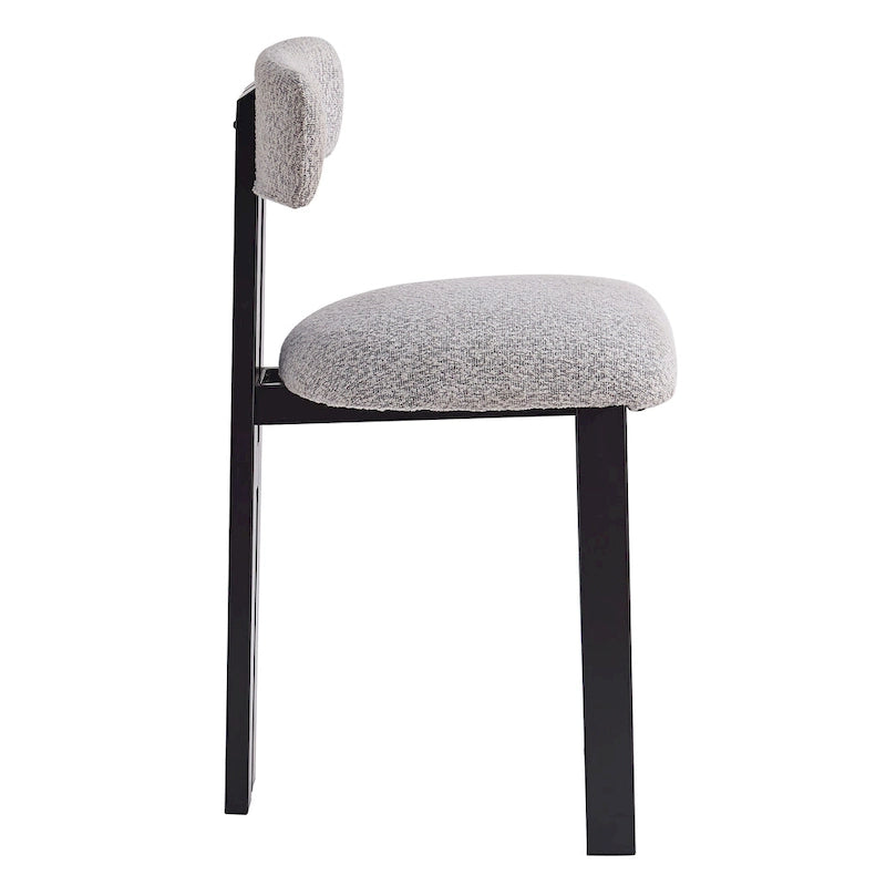 Tabourets de comptoir rembourrés ronds de 26,5 po, ensemble de 2 chaises de bar à dossier bas avec cadre en métal noir