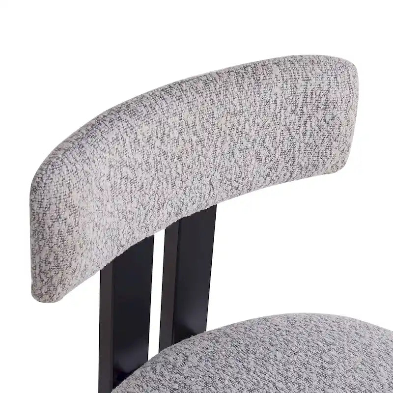 Tabourets de comptoir rembourrés ronds de 26,5 po, ensemble de 2 chaises de bar à dossier bas avec cadre en métal noir