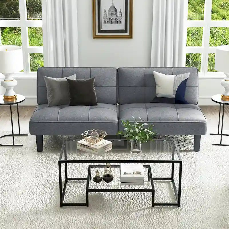 Canapé-lit futon convertible pliable avec 6 positions réglables - Voir les détails