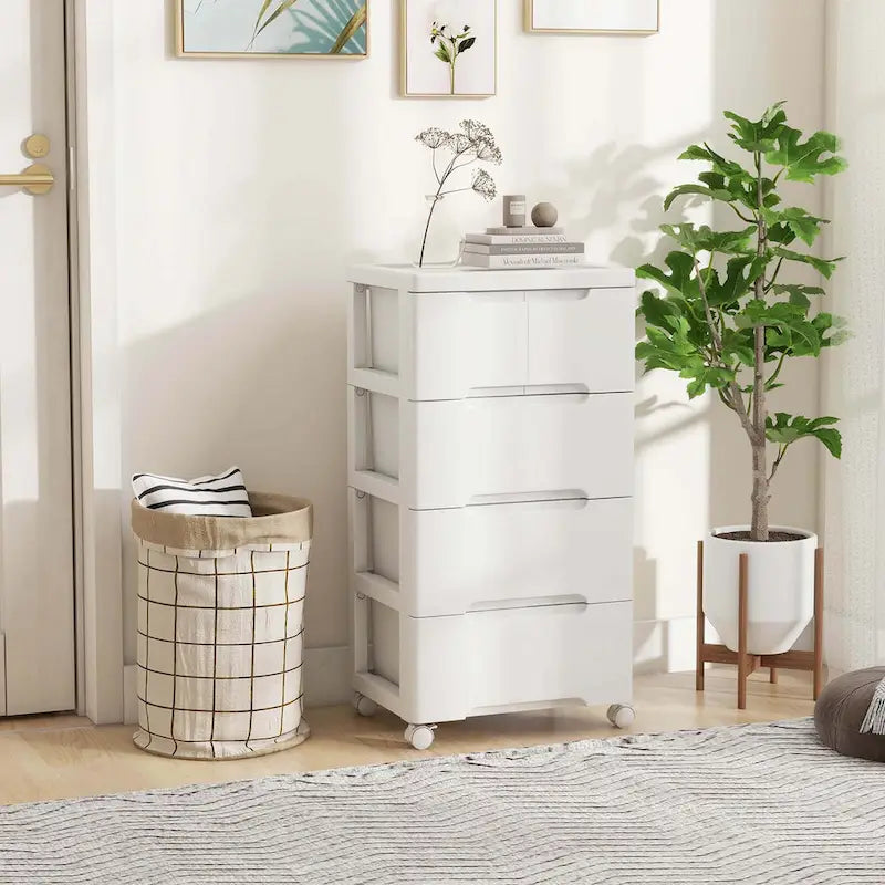 1 CHARIOT DE RANGEMENT ROULANT EN PLASTIQUE À 5 TIROIRS AVEC 4 ROUES UNIVERSELLES - Voir les détails