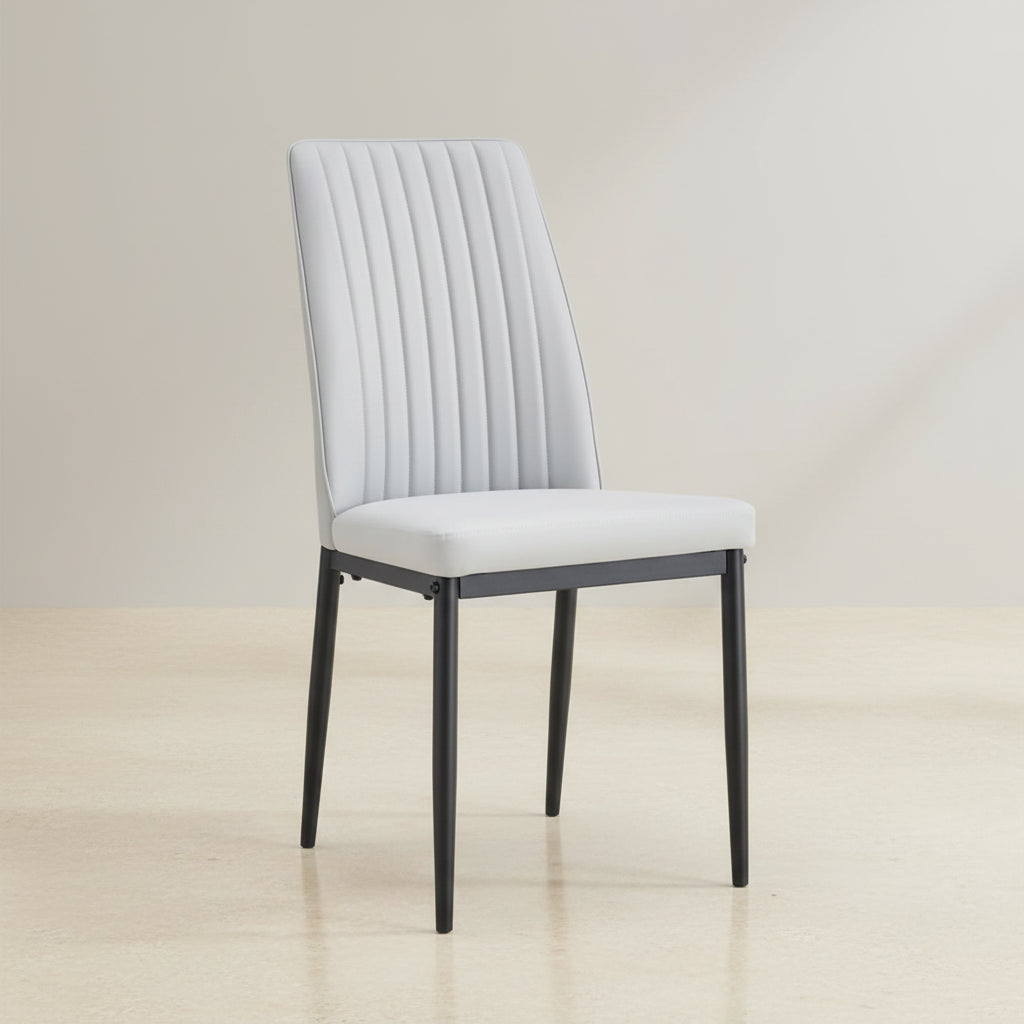 Lot de 4 chaises de salle à manger, assise rembourrée confortable avec pieds en métal, dossier incurvé