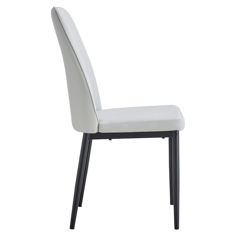 Lot de 4 chaises de salle à manger, assise rembourrée confortable avec pieds en métal, dossier incurvé