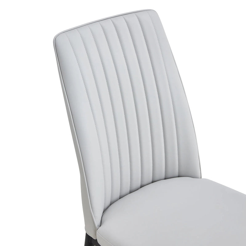 Lot de 4 chaises de salle à manger, assise rembourrée confortable avec pieds en métal, dossier incurvé