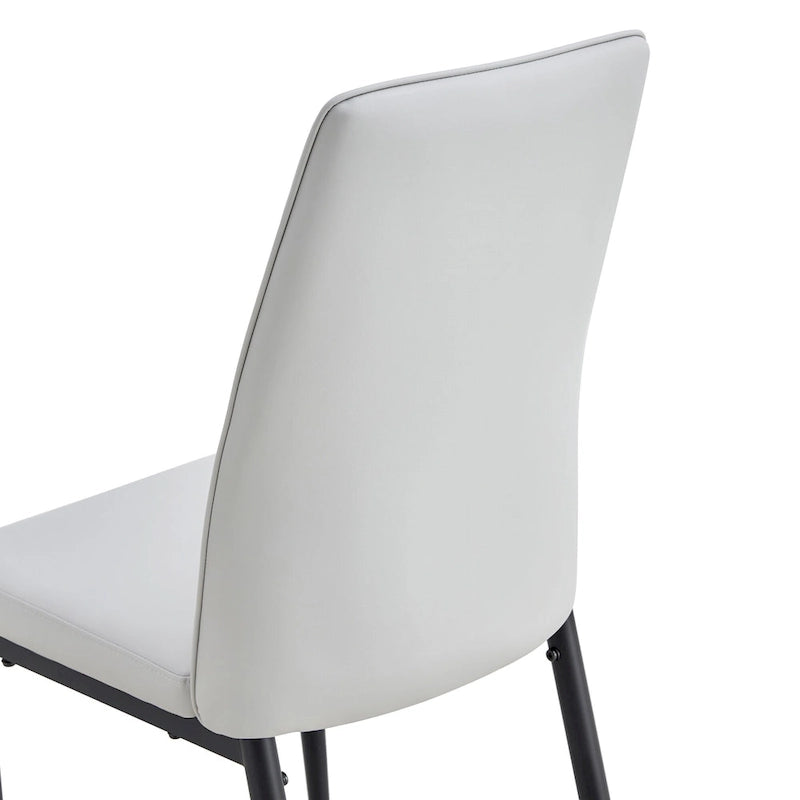 Lot de 4 chaises de salle à manger, assise rembourrée confortable avec pieds en métal, dossier incurvé