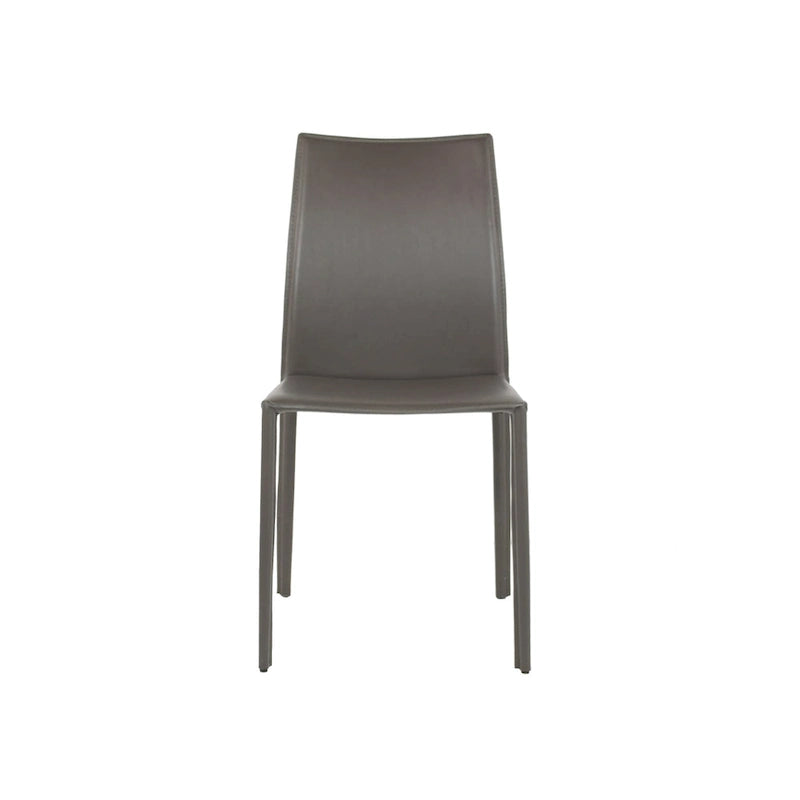 Chaise de salle à manger en cuir reconstitué de style milieu de siècle