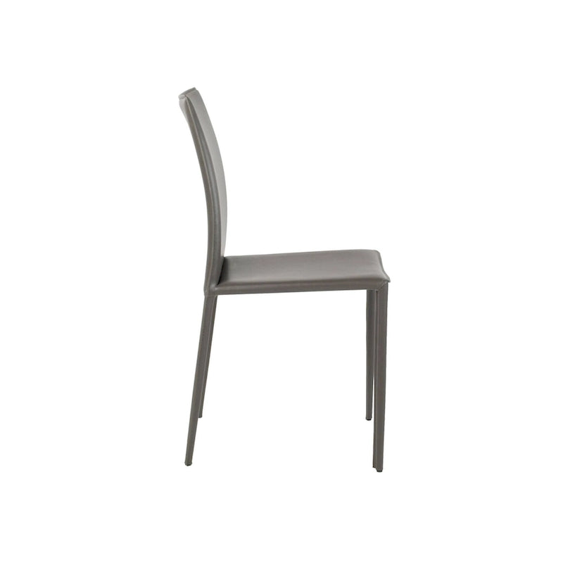 Chaise de salle à manger en cuir reconstitué de style milieu de siècle