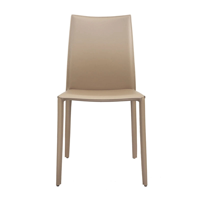 Chaise de salle à manger en cuir reconstitué de style milieu de siècle