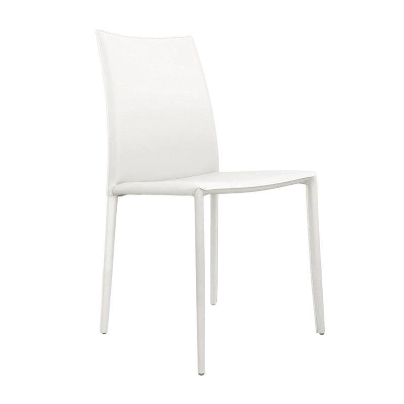 Chaise de salle à manger en cuir reconstitué de style milieu de siècle