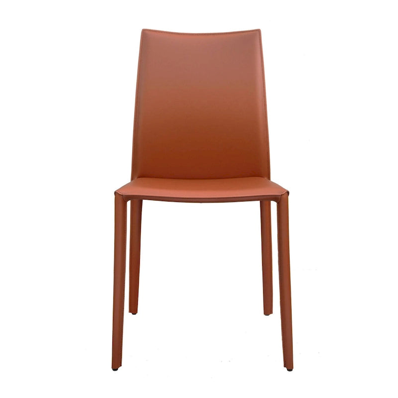 Chaise de salle à manger en cuir reconstitué de style milieu de siècle