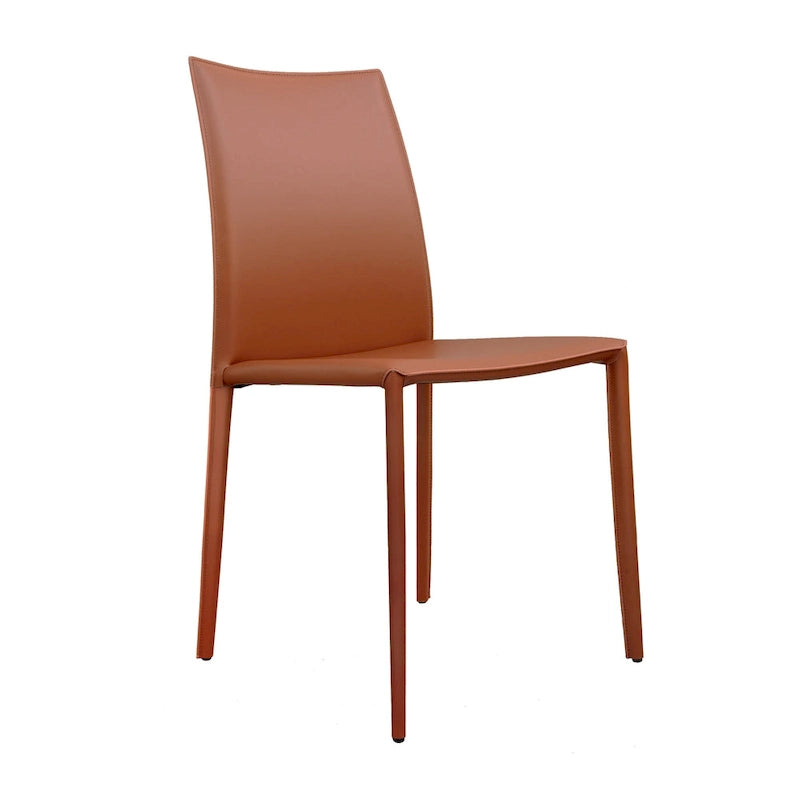 Chaise de salle à manger en cuir reconstitué de style milieu de siècle