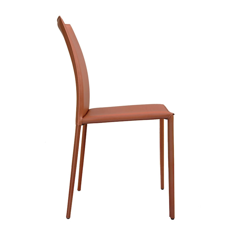 Chaise de salle à manger en cuir reconstitué de style milieu de siècle