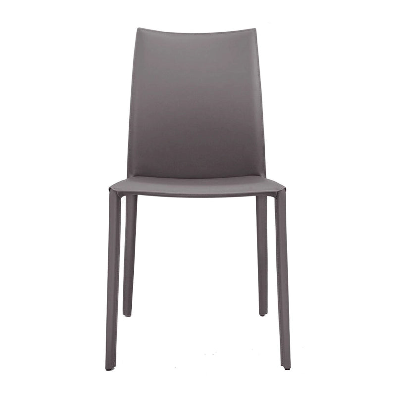 Chaise de salle à manger en cuir reconstitué de style milieu de siècle