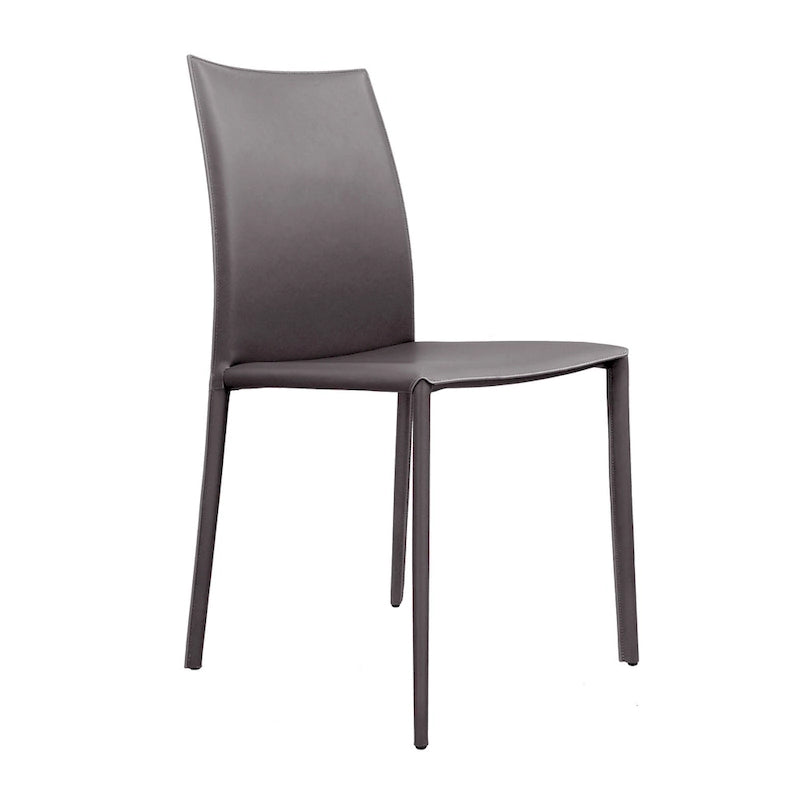 Chaise de salle à manger en cuir reconstitué de style milieu de siècle
