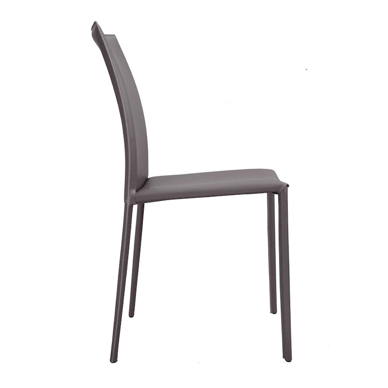 Chaise de salle à manger en cuir reconstitué de style milieu de siècle