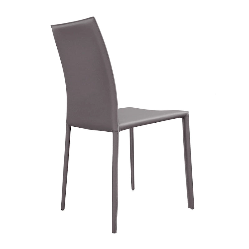 Chaise de salle à manger en cuir reconstitué de style milieu de siècle