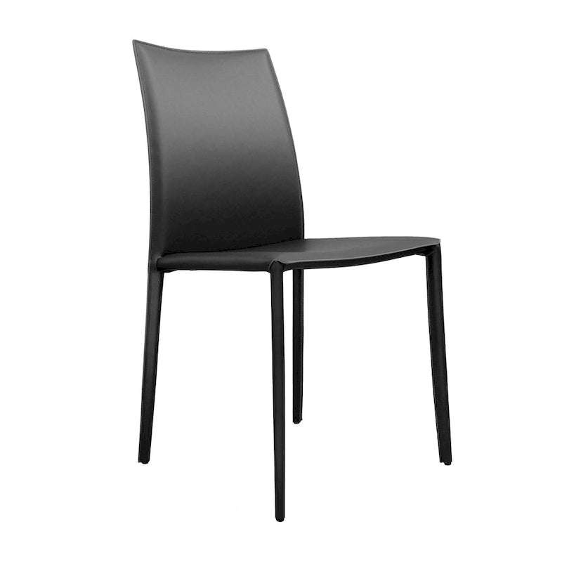 Chaise de salle à manger en cuir reconstitué de style milieu de siècle