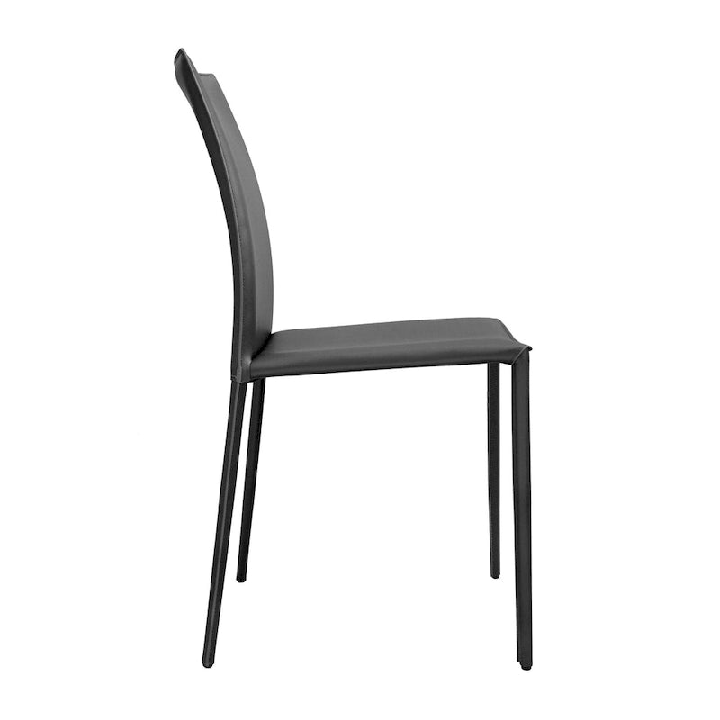 Chaise de salle à manger en cuir reconstitué de style milieu de siècle