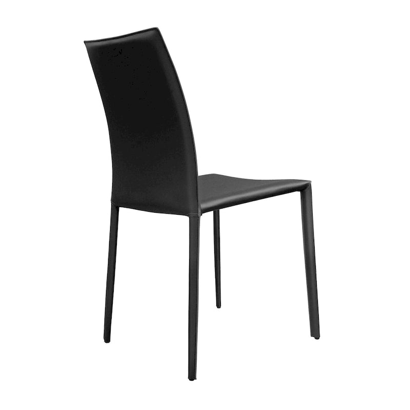 Chaise de salle à manger en cuir reconstitué de style milieu de siècle