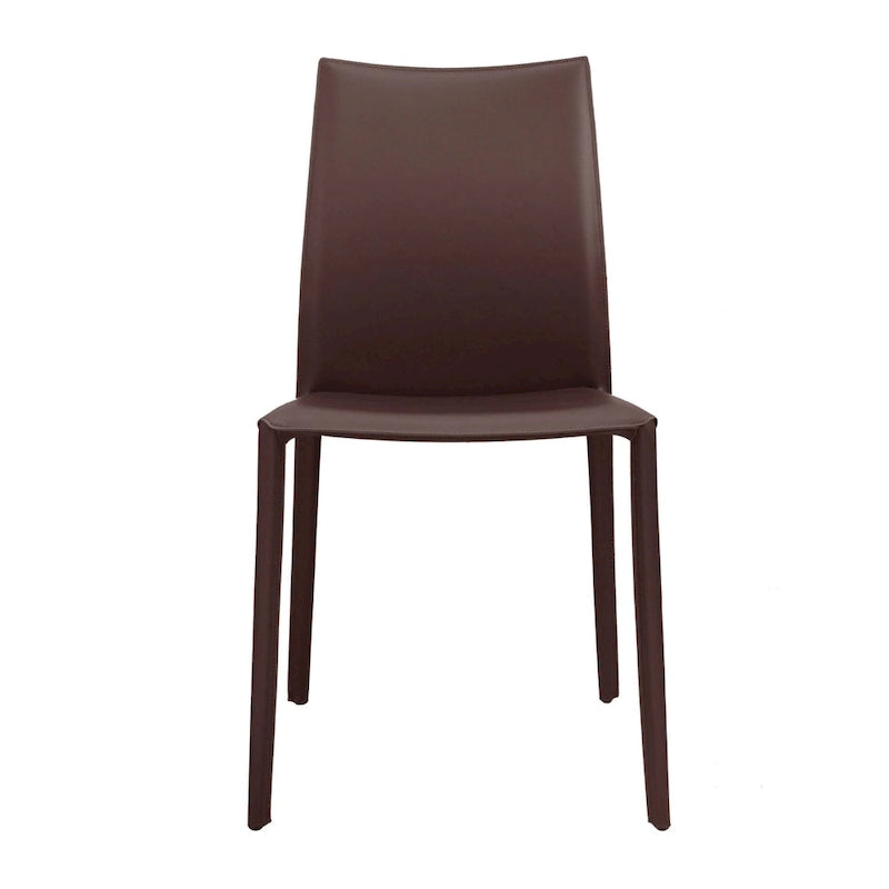 Chaise de salle à manger en cuir reconstitué de style milieu de siècle