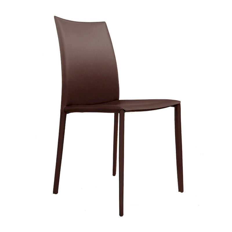 Chaise de salle à manger en cuir reconstitué de style milieu de siècle