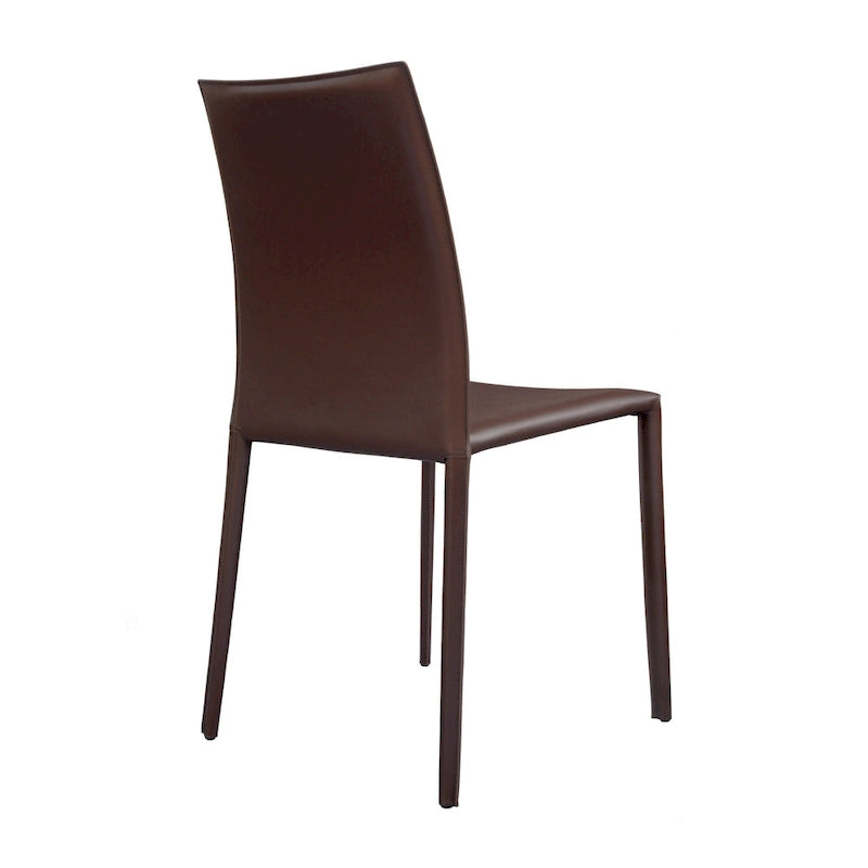 Chaise de salle à manger en cuir reconstitué de style milieu de siècle