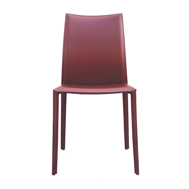 Chaise de salle à manger en cuir reconstitué de style milieu de siècle