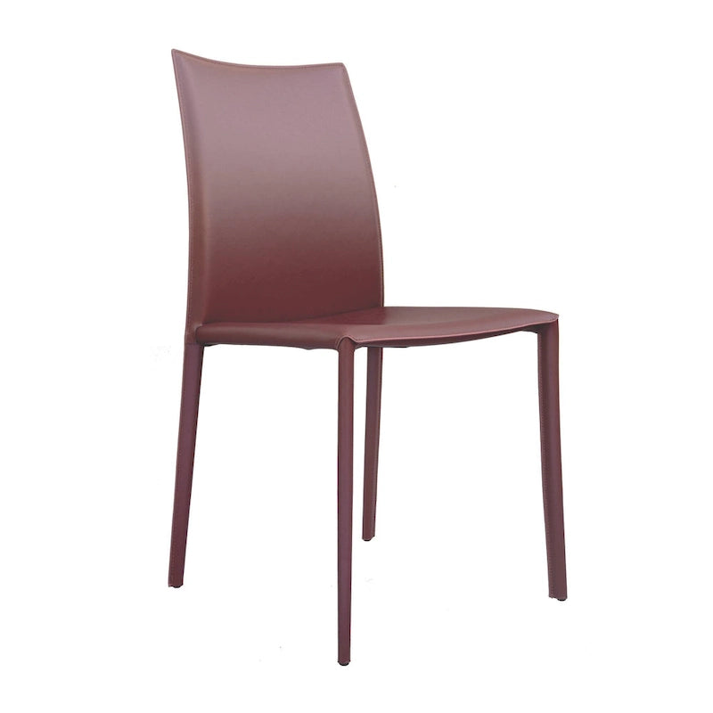 Chaise de salle à manger en cuir reconstitué de style milieu de siècle