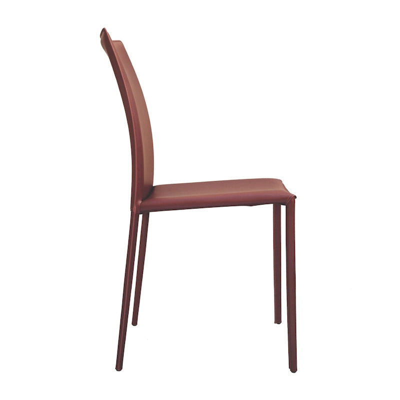 Chaise de salle à manger en cuir reconstitué de style milieu de siècle