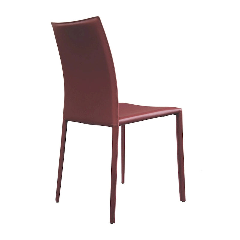 Chaise de salle à manger en cuir reconstitué de style milieu de siècle