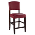 Tabouret de comptoir fixe, vinyle rouge foncé - S.O.