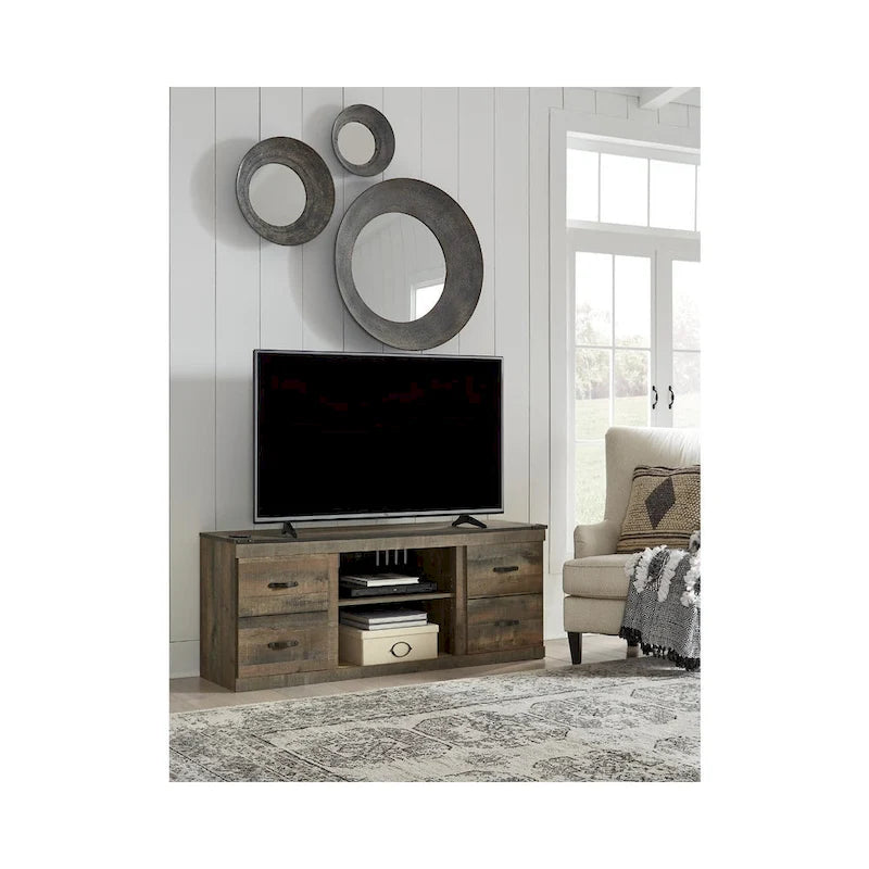 Meuble TV grand format décontracté, marron