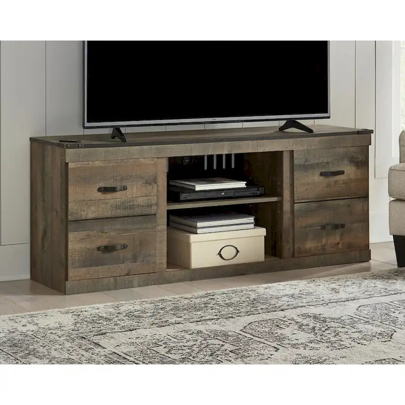 Meuble TV grand format décontracté, marron