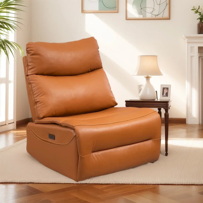 Fauteuil inclinable électrique en cuir véritable, Canapé inclinable, Canapé minimaliste