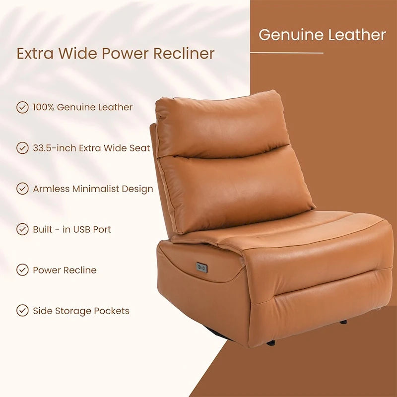 Fauteuil inclinable électrique en cuir véritable, Canapé inclinable, Canapé minimaliste