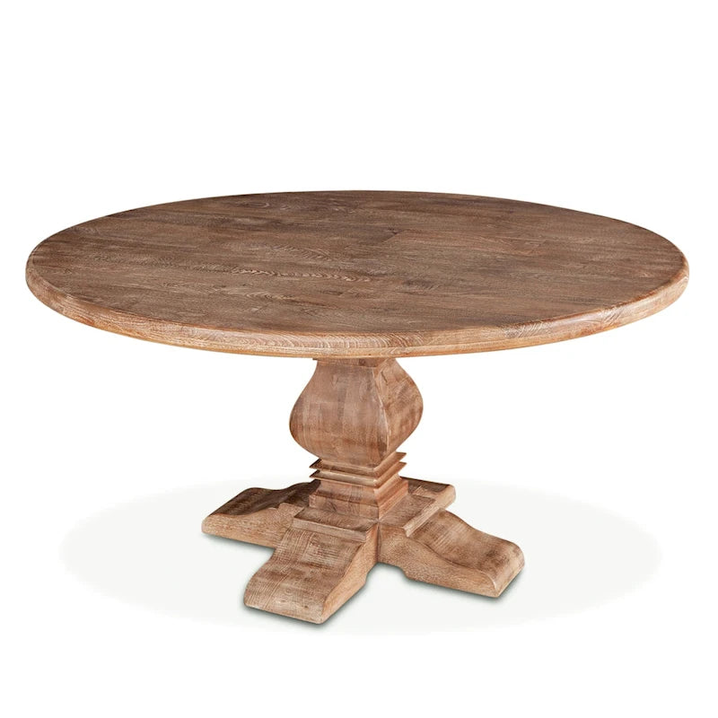 Table à manger ronde en bois de manguier