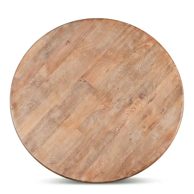 Table à manger ronde en bois de manguier