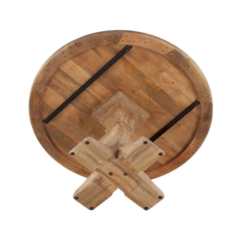 Table à manger ronde en bois de manguier
