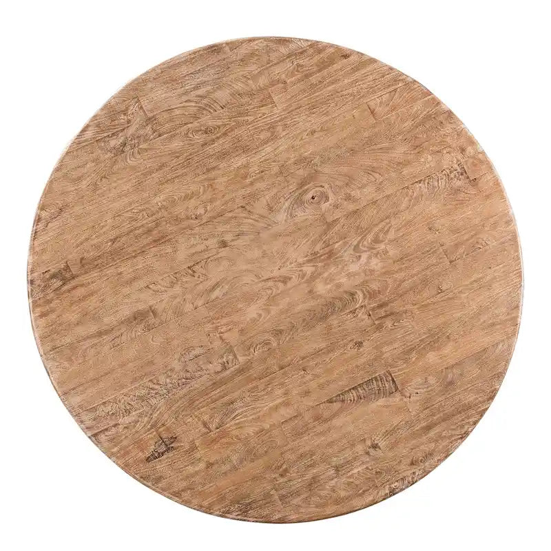 Table à manger ronde en bois de manguier