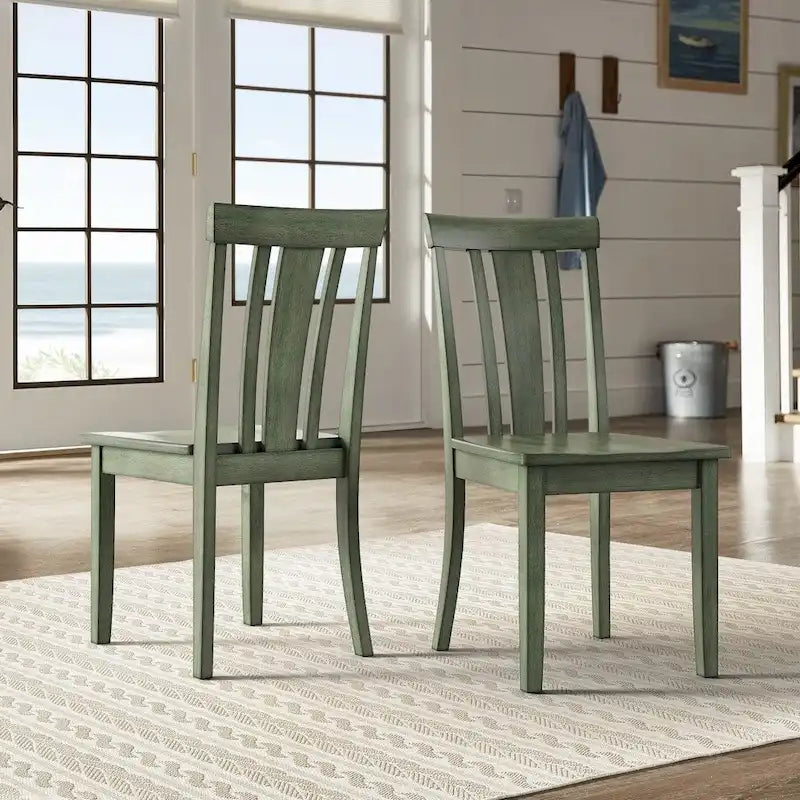Chaises de salle à manger en bois à lattes par (lot de 2)