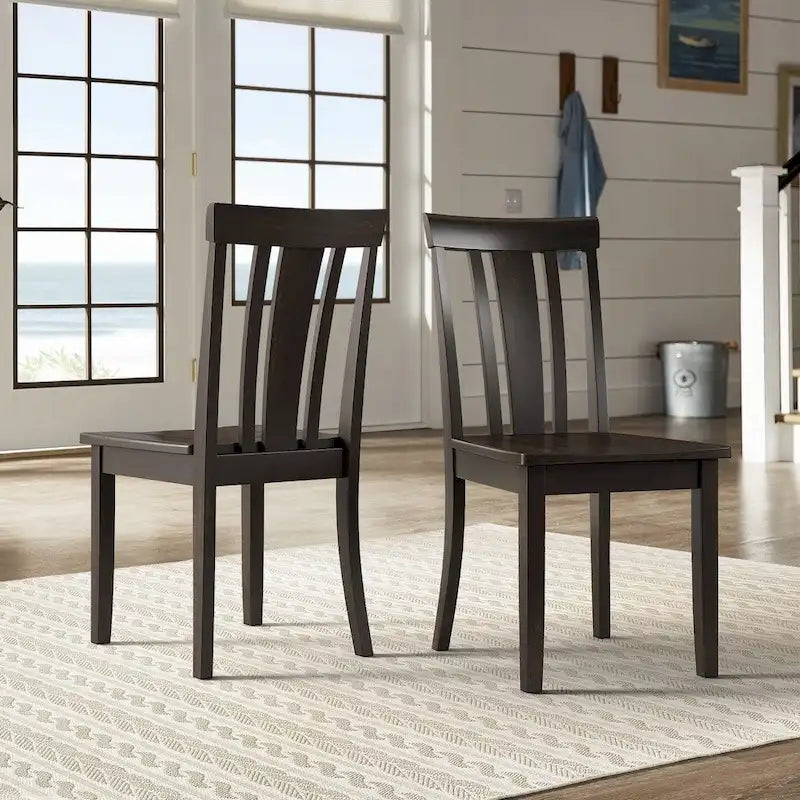 Chaises de salle à manger en bois à lattes par (lot de 2)
