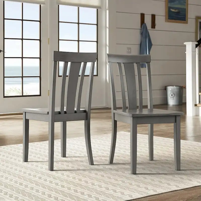 Chaises de salle à manger en bois à lattes par (lot de 2)