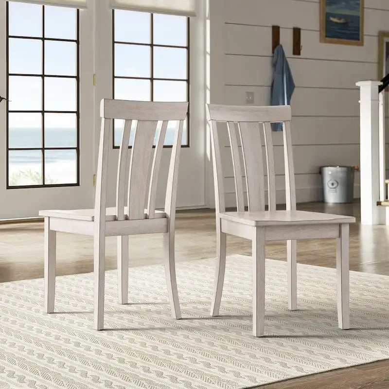 Chaises de salle à manger en bois à lattes par (lot de 2)
