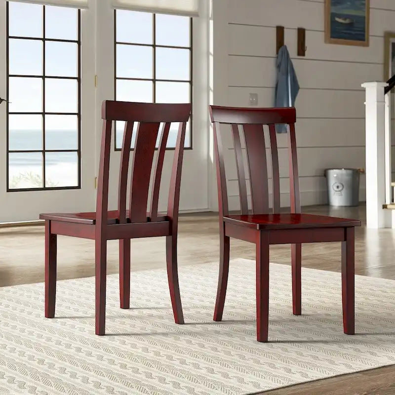 Chaises de salle à manger en bois à lattes par (lot de 2)